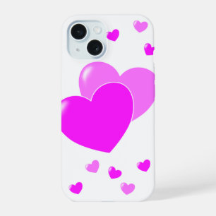 Cute Pink Hearts On White