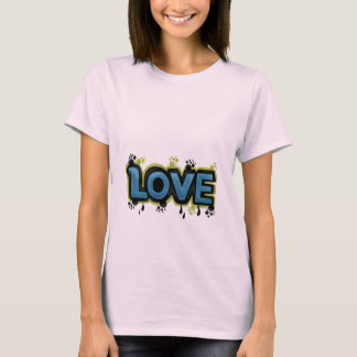 Cute Pink LOVE Graffiti Camiseta 