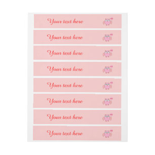 Cute Pink Love You Owen Etiquetas De Personalizabl