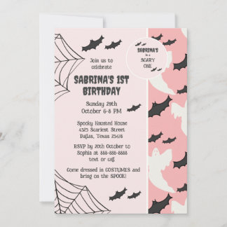 Cute Pink Scary una invitación de cumpleaños de Ha