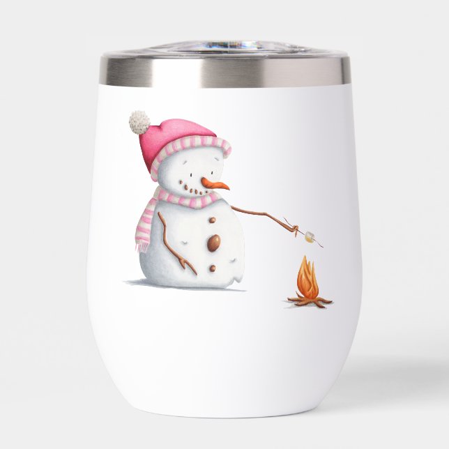 Cute Pink Snowman (Frente)