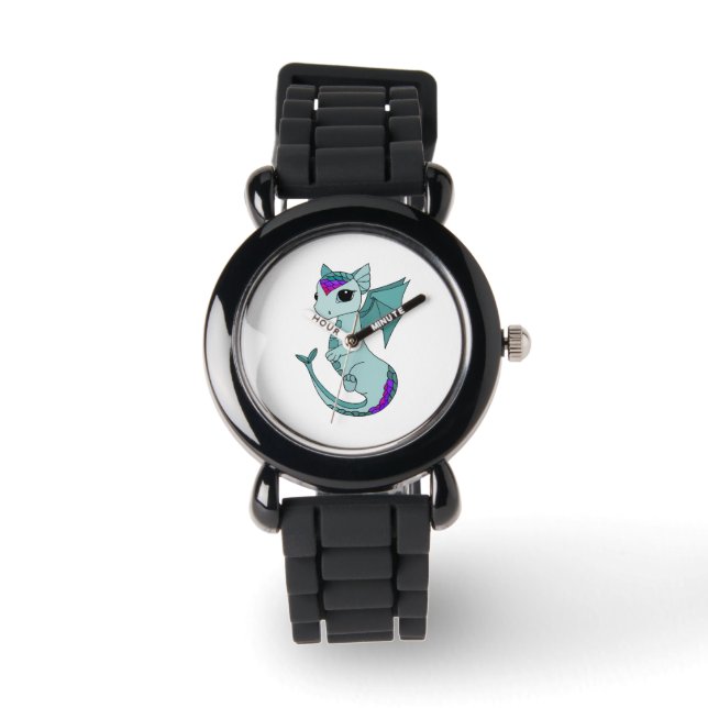 Cute Pisces Dragon diseño reloj zodiac (Anverso)
