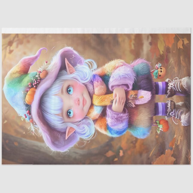 Cute Pixie Colores Pastel Papel de tejidos (Anverso)