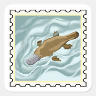 Cute Platypus nadando arte de sello australiano