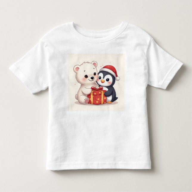Cute Polar Bear Penguin Baby Jersey Tee (Anverso)