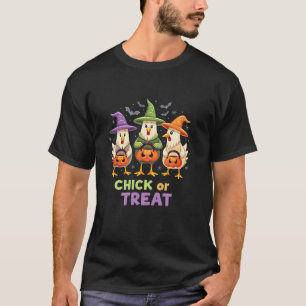 Cute Pollo Halloween Chick O Trata Camiseta