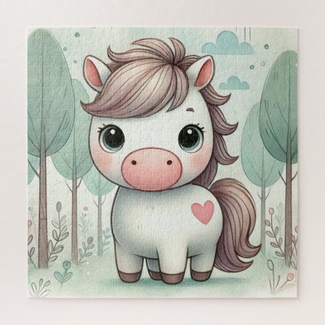 Cute Pony in a Whimsical Forest Jigsaw Puzzle (Vertical)
