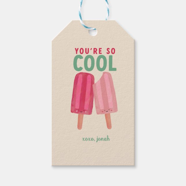 Cute Popsicles Summer Gift Etiqueta (Anverso)