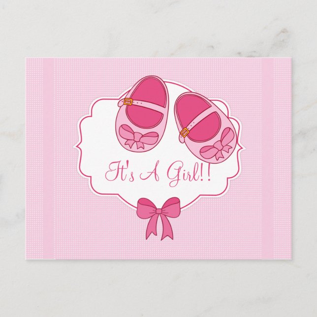 Cute postal de invitación de Baby Shower "Mary Jan (Anverso)