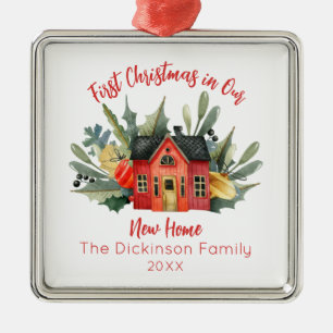 Cute primera Navidad Nueva Casa Ornamento Metaliza