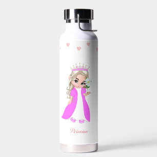 Cute Princess y estrellas en botella de agua blanc