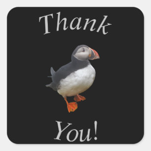 Cute Puffin Gracias Pegatina / Sello para sobres