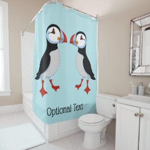Cute Puffins Diseño Cortina de Ducha