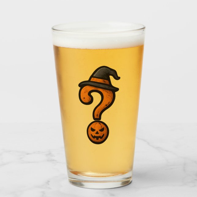 Cute Pumpkin Halloween Question Mark Beer Mug (Anverso (lleno))