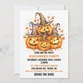 Cute Pumpkins Felices Invitaciones de la fiesta de