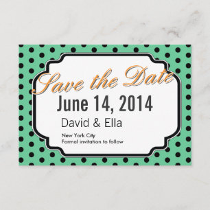Cute puntos de polka verde salvan las tarjetas de