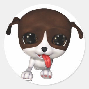 Cute Puppies: Pegatinas redondos de PawPaw