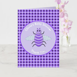 Cute Purple Baby Bee Sexo Neutral Baby Shower