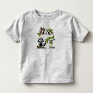 Cute Racoon en la pequeña camiseta de Woods