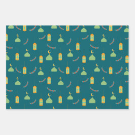 Cute Ramadan Green Eid Regalo Hojas de Papel de En