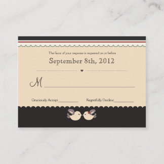 Cute Red & Black Love Birds Tarjetas RSVP