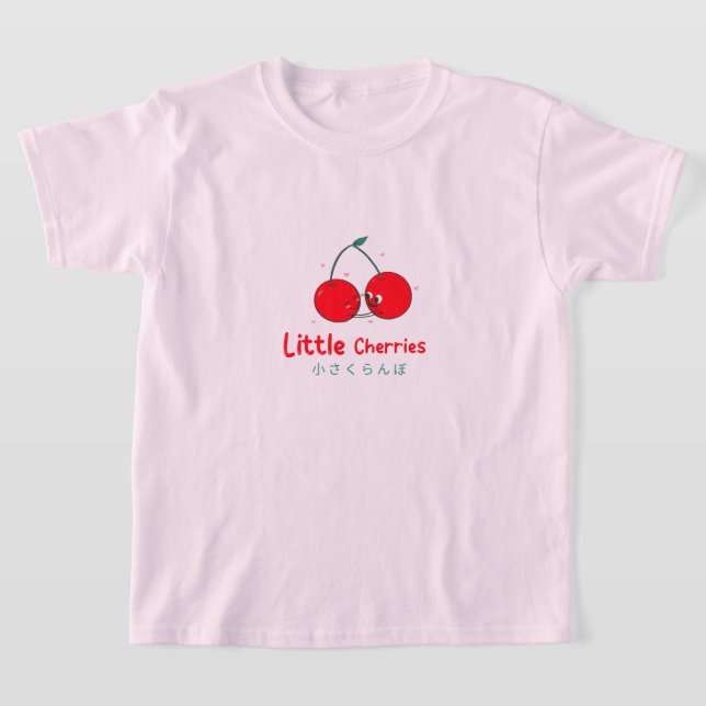  Cute Red Cherries Niños, camiseta básica  (Distribución)