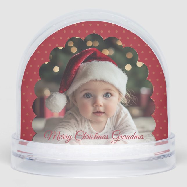 Cute Red Frame Child Photo Snow Globe (Anverso)