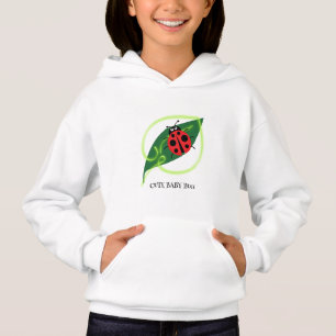 Cute Red ladybug Green Love Leaf niñitas