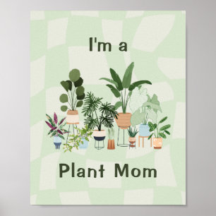 Cute Retro Arte de Pared Limpo Póster   mamá de pl