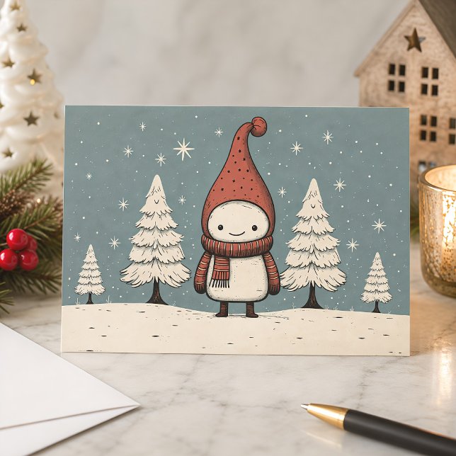 Cute Retro Muñeco de Nieve Navidad Navidad (Subido por el creador)
