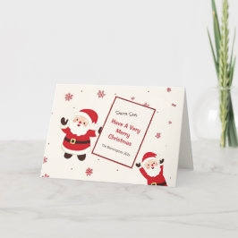 Cute Retro Navidades Santa Tarjeta de vacaciones p