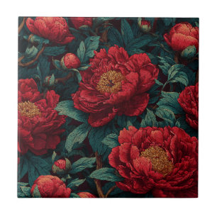 Cute Retro Peonies Azulejos Para Cocina Rústica