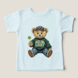 Cute Retro Teddy Bear Feeling Lucky St. Patrick's 
