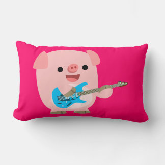 Cute Rockin 'Cartoon Cerdo Almohada