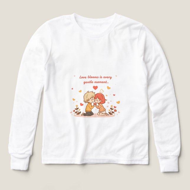 Cute Romantic Anime Couple - Love Moment (Diseño frontal)