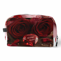 Cute Rosa Roja Romántica Bolsa De Maquillaje Con C