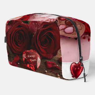 Cute Rosa Roja Romántica Bolsa De Maquillaje Con C