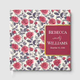Cute Rosa Tema Boda Libro de invitados