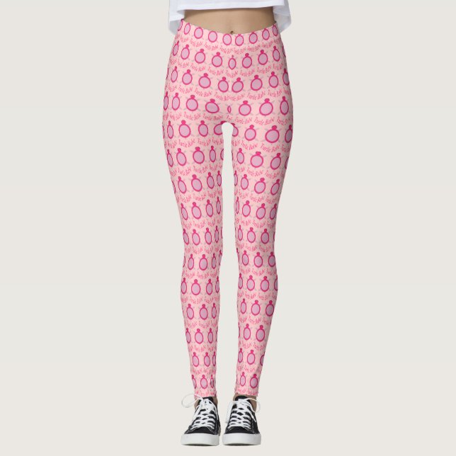 Cute rosa tortuga mordida Leggings (Anverso)