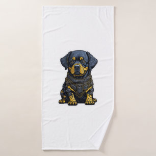 Cute Rottweiler en armadura