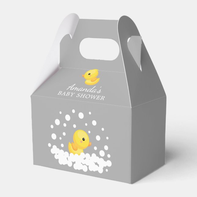 Cute Rubber Duck caja de Baby Shower Favorito (Reverso)