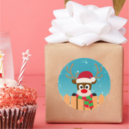 Cute Rudolph El Reno De La Nariz Roja | Sello Pega