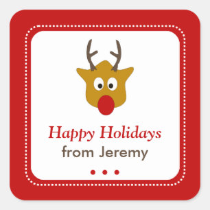 Cute Rudolph, la etiqueta de regalo de los Navidad