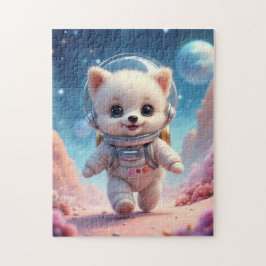 Cute Running Puppy Astronaut Jigsaw Puzzle