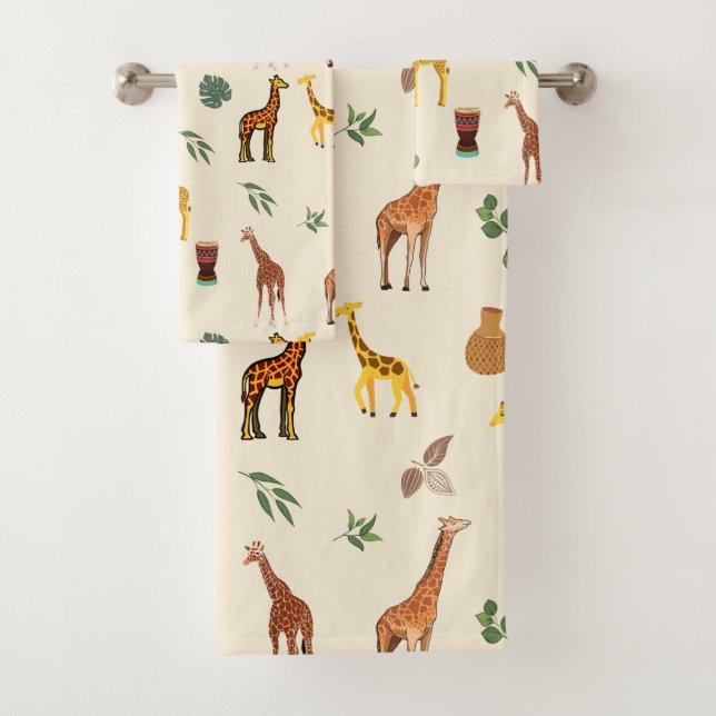 Cute Safari África Tema Giraffe Beige Tribal  (In situ)