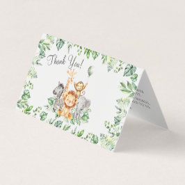 Cute Safari Baby Shower Foldable Tarjetas de agrad