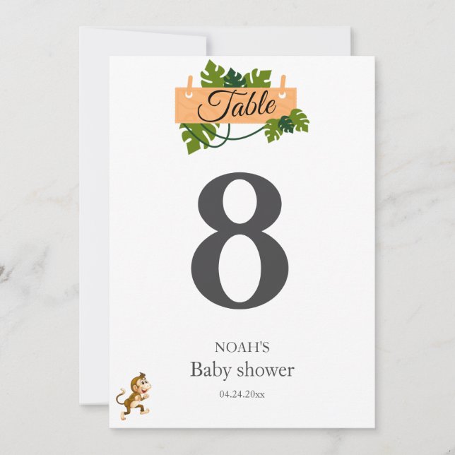 Cute Safari, vegetación animal, ducha de bebé (Anverso)