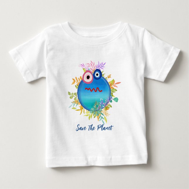 Cute Salve El Planeta Bebé Camiseta (Anverso)