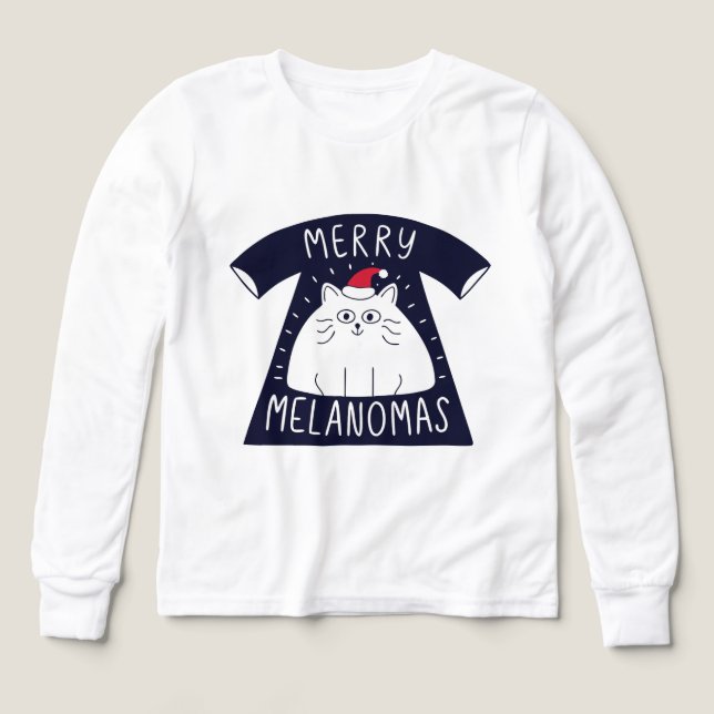 Cute Santa Cat Melanomas Christmas  (Diseño frontal)