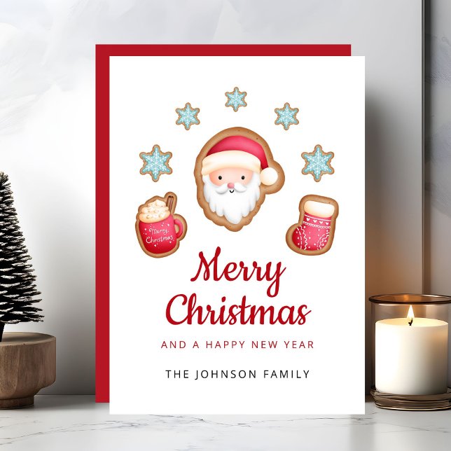 Cute Santa Claus Feliz Navidad (Cute Santa Claus Merry Christmas Holiday Card)